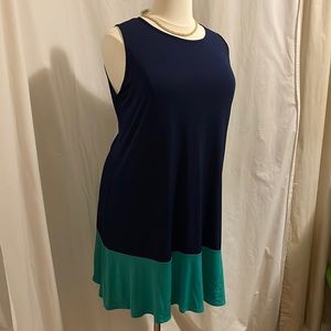 Navy & Teal Shell Dress
